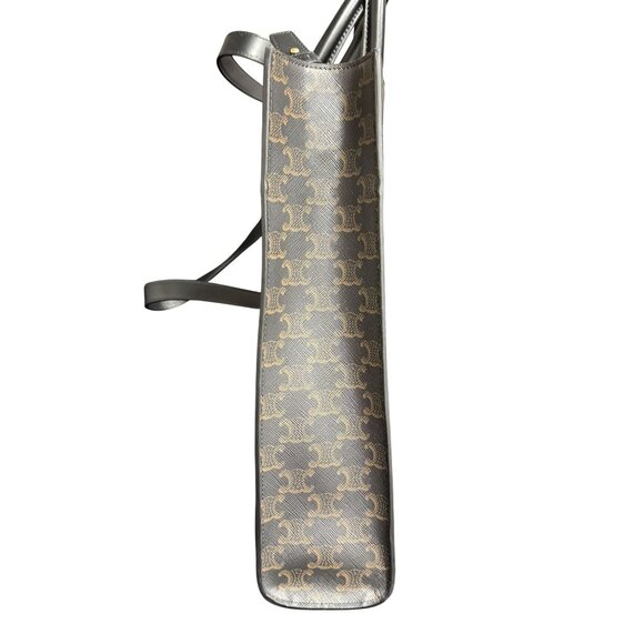 Celine Vertical Cabas Bag In Triomphe Canvas & Leather - Picture 11 of 16